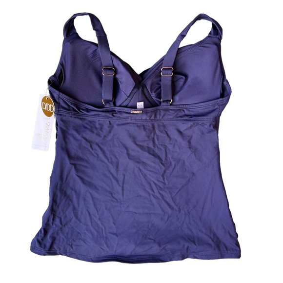 NWT ANNE COLE TWIST FRONT RUCHED UNDERWIRE TANKINI TOP - Picture 3 of 3